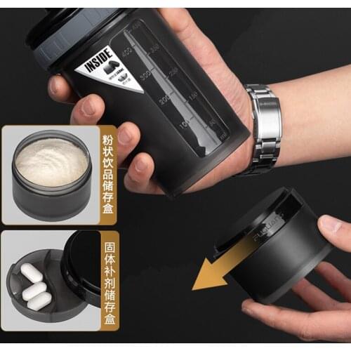 600ML Sports Water Bottle Protein Shaker Outdoor Travel Portable Leakproof Drinkware Plastic My Drink Bottle BPA Free