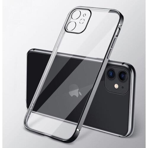 200pcs Plating Electroplate Lens Protection Soft TPU Gel Clear Case Cover For iPhone 13 Pro Max 12 Mini 11 XS XR X 8 7 6 Plus SE