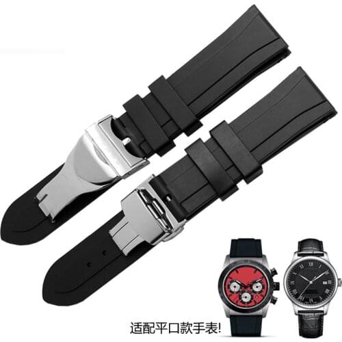 UYONG 19mm 20mm Black Silicone Rubber Waterproof Watchbands Wristband For men t udor pelagos 25600TN Watch Bracelet Strap