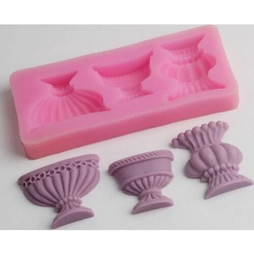 Flower Vase 3D Candle mold silicone mold Resin Clay Candle Molds Cupcake Decorating Candy Soap Mold
