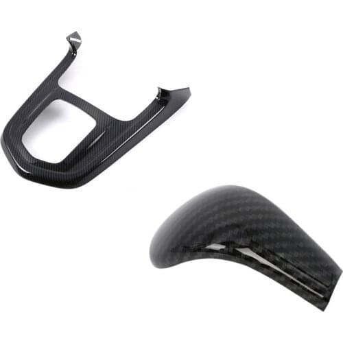 For Nissan Navara NP300 2015-2020 Car Gear Shift Knob Frame Panel Decoration Cover Trim Sticker Accessories,Carbon Fibre