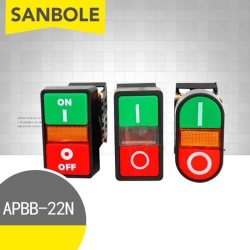 Double 2 Position ON-OFF With Lamp Round Rectangle Head Shape 22mm 25mm 30mm Push Button Switch