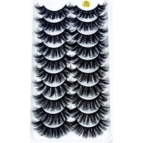HBZGTLAD 10pairs 3D Mink Lashes Natural Long False Eyelashes Dramatic Volume Fake Lashes Makeup Eyelash Extension Silk Eyelashes