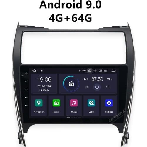 JSTMAX 10.2'' Android 9.0 4G+64G ISP Screen Car Radio Stereo Player For Toyota Camry 2012 2013 2014 USA & Mid-east Version GPS