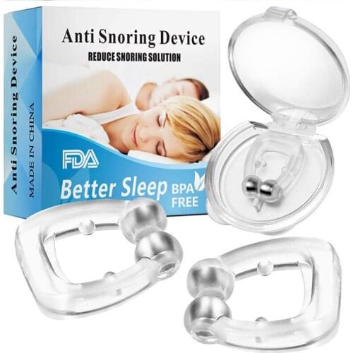4PC Magnetic Anti Snoring Nasal Dilator Stop Snore Nose Clip Device Easy Breathe Improve Sleeping For Men/Women Dropshipping