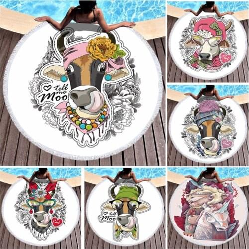 Creative personality cow Beach cover up Towels Large beach towel Bath towel Beach mat towel microfiber towel large beach towels