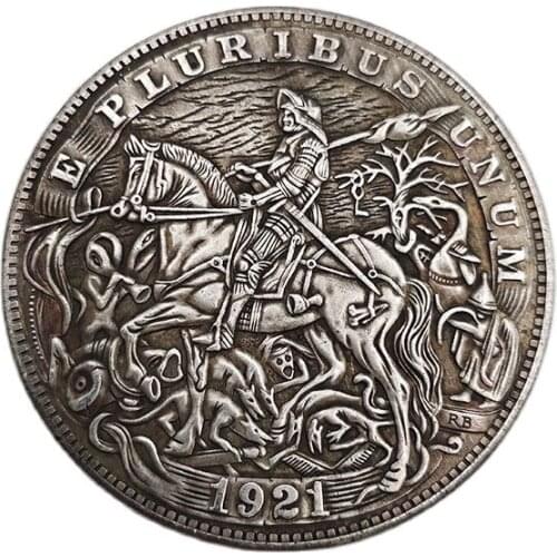 1921 Wanderer Coin Knight And Horse Pluribus Unum Commemorative Coins Collection Crafts Souvenir Home Decoration Accessories