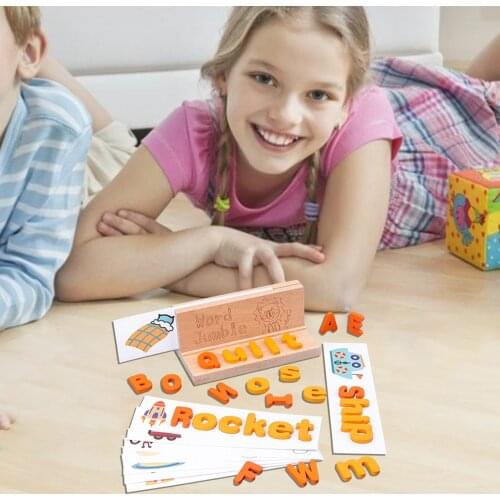 Montessori Spell Word Game Wooden Toys Early Learning Jigsaw Letter Alphabet Puzzle Preschool For Children Educational Baby Toys