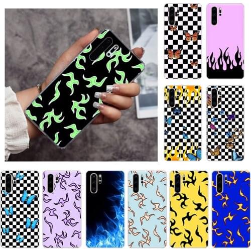 Butterfly Blue Red Flame Fire SOFT TPU Phone Case for Huawei Y9S Y7P Y8P P40 P30 P20 Y9A Y6P Nova5t Y8S Y7A Y5P P-SMart Z Cover