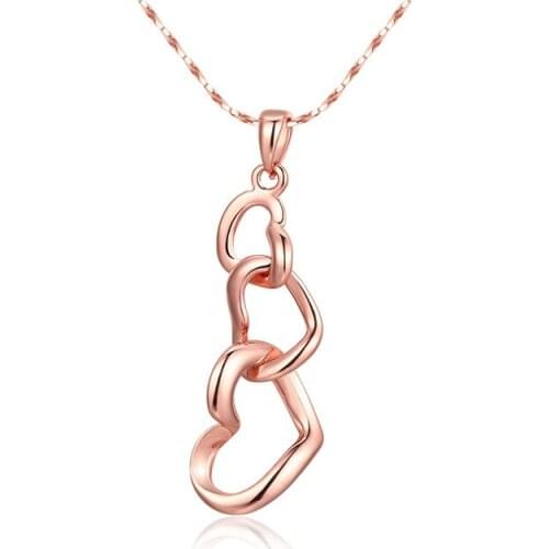 N009 rose gold color heart pendant necklace fashion jewelry Valentines Day gift for girls Top quality new design Collier