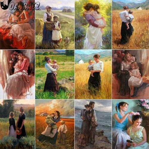 Mother Child Portrait Diamond Painting Cross Stitch Embroidery Landscape 5D Diy Mosaic Kit Hand-Inlaid Gift Home Decoration