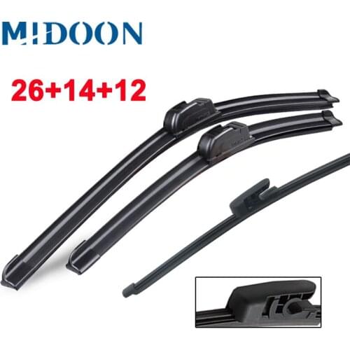 MIDOON Wiper Front & Rear Wiper Blades Set Kit For KIA Cee'd Ceed 2012 2013 2014 2015 2016 2017 Windshield Windscreen 26"14"12"