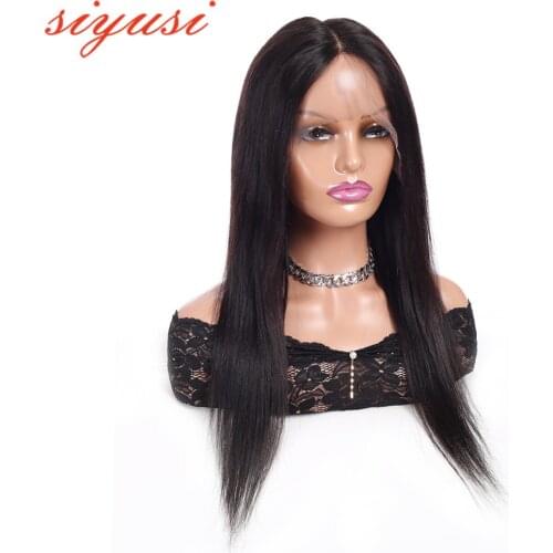Brazilian Human Hair Wigs Straight Lace Wig For Women Natural 13x1 Wigs T Part transparent Lace Wigs Siyusi wig 150