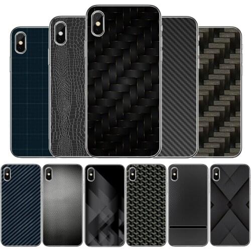 Carbon Fiber Transparent phone case For iphone 12 11Pro Max 11 XR XS Max X 8 7 6 6S Plus 5 5S SE 2020 Back Cover Shell