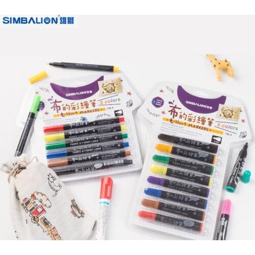 Fabric T-shirt Liner Markers Water Resistant Ceramic T-shirt DIY Painting Colored Marker water based waterproof ink fine art tip