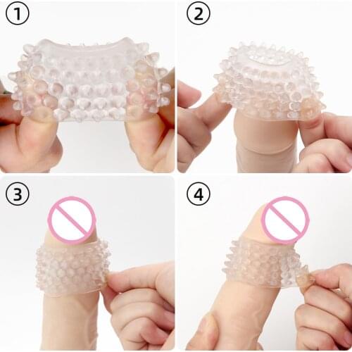 Men Sex Toys Penis Extender Sleeve Delay Ejaculation Erection Enlargement Time EXtension Penis Ring Penile Cuff Adult Products