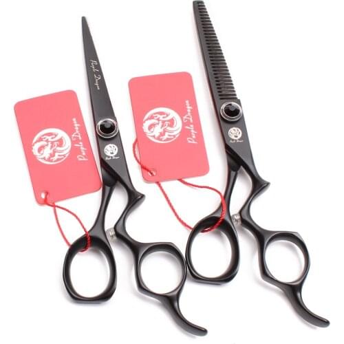 Z9016 5.5" 16cm 440C Purple Dragon Black Barber Scissors Cutting Shears Thinning Scissors Haircut Set Professional Hair Scissors