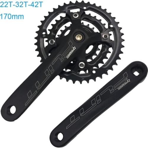 1 Pair PROWHEEL 9/10 Speed Bike Crank Set Suit 22/32/42T Bicycle Chain Wheel Hollow Tooth Plate 170mm Bicycle Crankset Sprocket