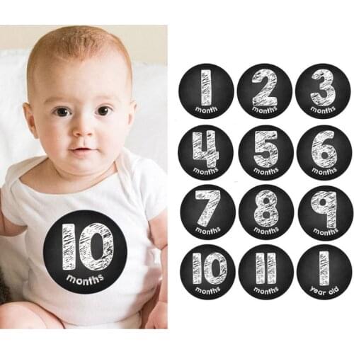 12 Months Baby Monthly Stickers Newborn First Year Age & Growth Tracking Sticker B36E