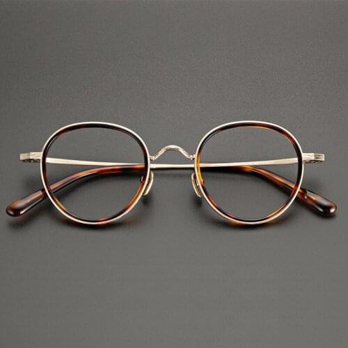2021 Vintage glasses frame men High quality pure Titanium round prescription eyeglasses Myopia reading women optical eyewear