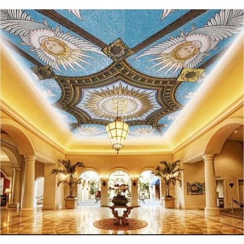 3d wallpaper custom 3d ceiling wallpaper murals European royal court angel hand-painted oil painting Zenith ceiling murals decor