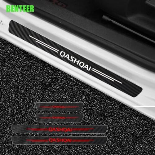 4pcs Carbon Fiber Car Door Protection Sticker For Nissan Qashqa