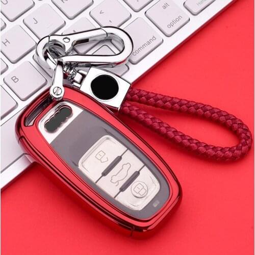 TUP+PC Auto Car Key Case Cover For Audi A1 A3 A4 A5 A6 A7 A8 Quattro Q3 Q5 Q7 2009 Protection Key Shell Interior Accessories