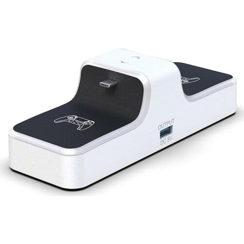For PS5 Controller 1pc High Quality Type-C Game Console Charging Base Portable Double USB Controllers Charger Mayitr