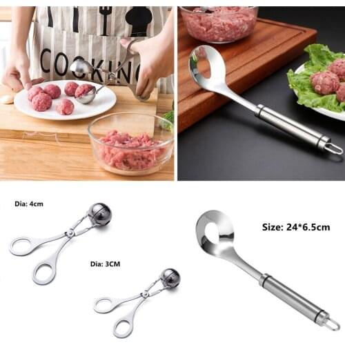 Meat Ball Spoon Molds Cooking Clip Fish Ball Rice Ball Making Mould Tools Meatball Maker Stainless Steel Kitchen Accessories