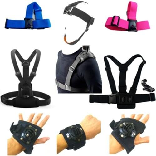 Head Chest Arm Wrist Band Single Shoulder Strap Belt Tripod Mount Adapter for Gopro Hero 98 7 Mijia Sj8 Mobile Phone Clip/Holder