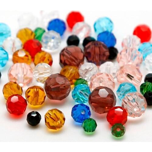 Football Faceted Austrian crystal beads 4 8 mm High quality Round sphere glass Loose beads for DIY jewelry bracelet 20-60pcs