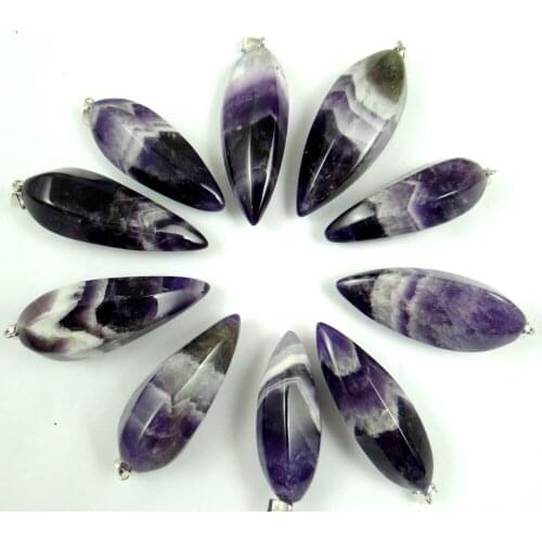 Natural stone Purple Crystal Quartz Amethysts Unshaped shaped natural Gem stone for DIY Necklace Pendant Jewelry Making 1Pcs