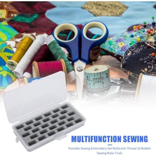 Sewing Bobbin Storage Box 28 Grid Thickened Sponge Storage Case Home Sewing Tool Compartments Transparent Organizer