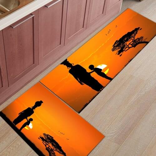 Bathroom Entrance Door Mats Women Child Africa Dusk Indoor Living Room Kitchen Floor Decor Rug Outdoor Corridor Carpets