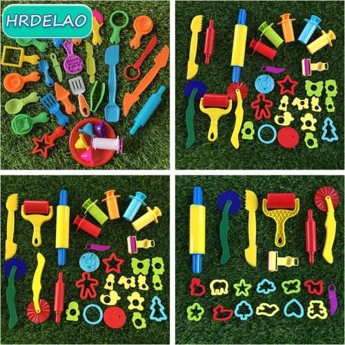 Hot Sale DIY Slimes Play Dough Tool Accessories Plasticine Modeling Clay Kits Soft Clay Plastic Set Moulds Toy for children Gift