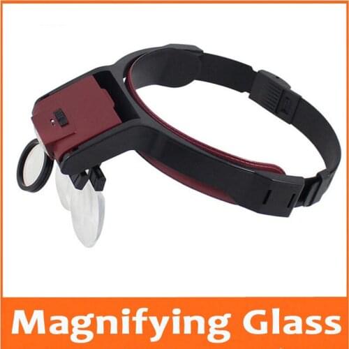 1X 1.7X 2X 2.5X 4.5X Head Wearing LED Illuminated Magnifier Loupe Medical Magnifying Glass for Dentist Clock Mobile Phone Repair