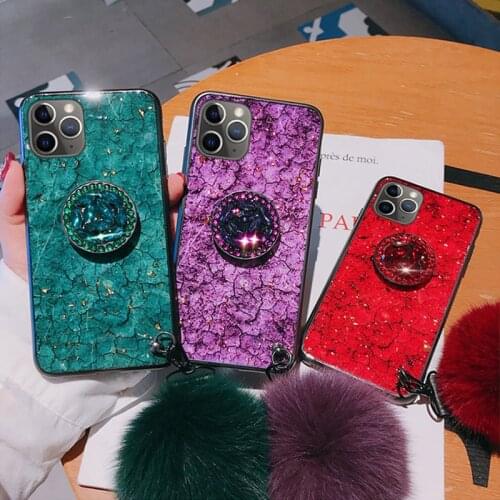 Luxury Bling Gold Foil Marble Case For iPhone 12 11 Pro Max 12 Mini XS Max XR XS X 6 6S 7 8 Plus SE 2020 With Diamond Holder