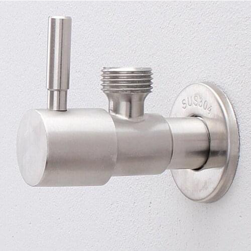 MTTUZK Solid 304 stainless steel Angle Valve Water Stop Valve G1/2"X1/2 Filling Valves Hot and Cold Water Inlet Valve