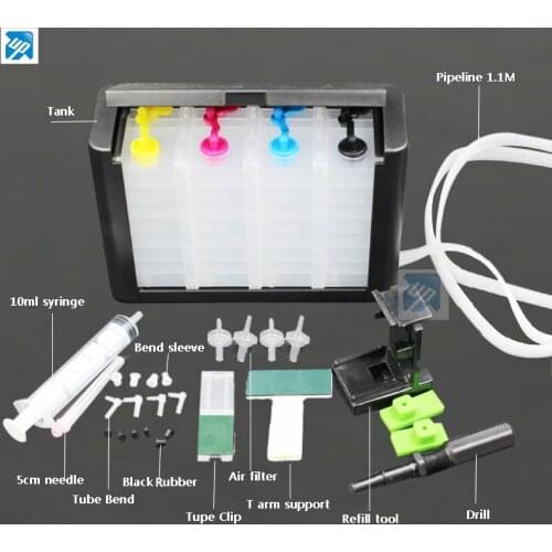 Luxury 4 Color CISS kit with accessories ink tank compatible for HP 27 28 56 57 60 74 75 92 93 94 95 96 97 98 99 100 ink