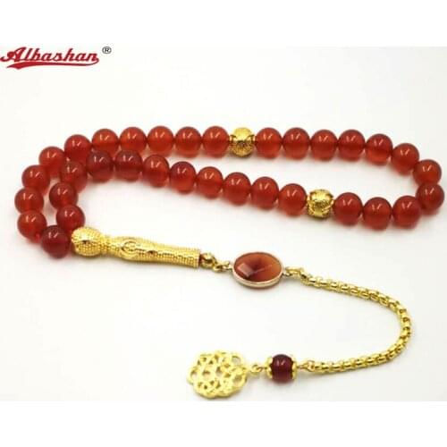 Natural Red Agates womens tasbih Muslim rosary gift islam misbaha Onxy prayer beads 33 66 99beads stone Bracelets