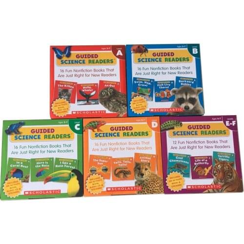 New Arrival 5box English Scholastic Guided Science Readers ACDEF Let students learn a variety of interesting animal knowledge