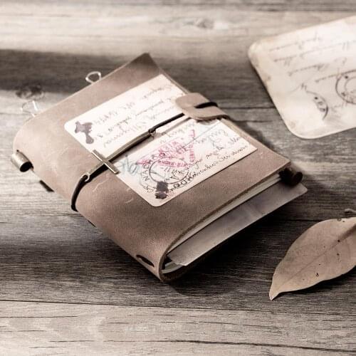 New arrival Travelers mini Notebook Diary Leather Cowhide diary spiral genuine leather travel small book Sketchbook