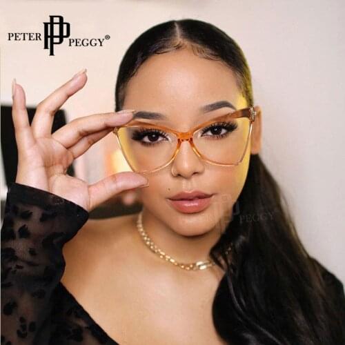 Prescription Myopia Lens Glasses Frames For Women Cat Eye Fashion Retro Transparent Optics Eyewear Glasses Frames For Men