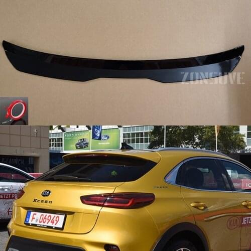Use For KIA Xceed 2019 Year Roof Spoiler Carbon Fiber Look Accessories Body Kit Factory Style