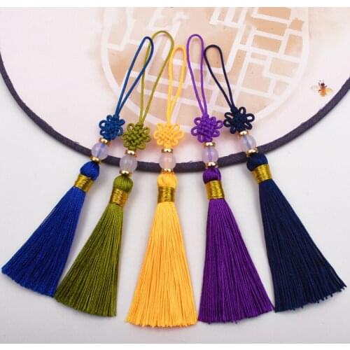 5 Pcs 6.5CM Silk Tassel Trumpet Chinese Knot Fringe Cap DIY Tassel Fringe Trim Bag Pendant For Curtains Jewelry DIY Home Decor