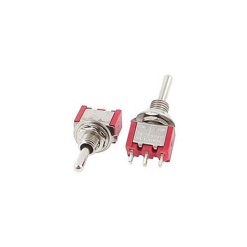 SPDT ON-OFF-ON 3 Position Momentary Electric Toggle Switch AC 120V 5A Red 2pcs