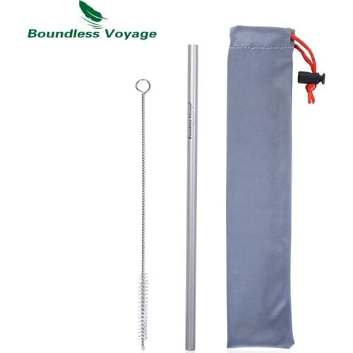 Boundless Voyage Titanium Drinking Straw Straight Outdoor Camping Ultralight Water Flatware Drinkware