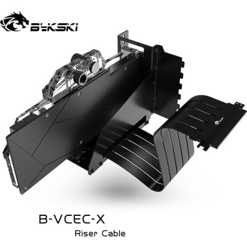 BYKSKI X PC GPU Extension Cable Direction Change GPU Flexible Cable 25cm High PCI Express Connector Recvers Bracket Riser Card