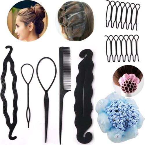 Magic Hair Styling Braiding Tools Hair Accessories for Women Girls Twist Hair Clips DIY Hair Bun Maker Tools Braider Hairpins