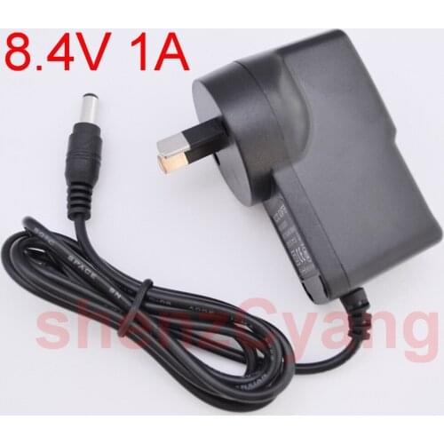50PCS High quality 8.4V 1A polymer lithium battery charger Power Adapter Charger Dual IC 8.4V1A DC 5.5mm AU plug